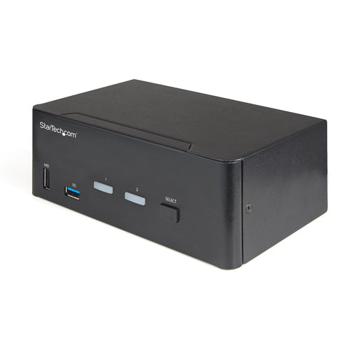 2 Port Dual Monitor HDMI KVM Switch 4K 60Hz, USB 3.0 Hub - TAA 2 YR