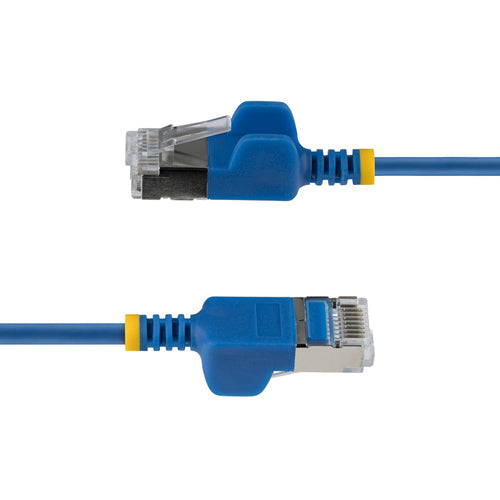 StarTech.com 50cm Blue Ultra Slim Cat6A Ethernet Cable, Snagless, FTP, Pure Bare Copper Wire, 34AWG Slim RJ45 Network Patch Cord, Individually Tested