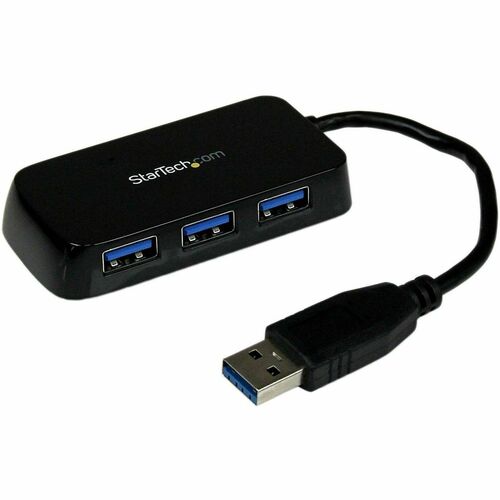 StarTech ST4300MINU3B, Portable, 4 Port SuperSpeed Mini USB 3.0 Hub, 5Gbps, USB Port: 4, Black, PC, Mac, 2 Year Warranty