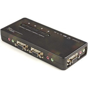 Startech SV411KUSB, 4 Port Usb KVM Switch Kit with Cables and Audio, Black, 2 Year Warranty