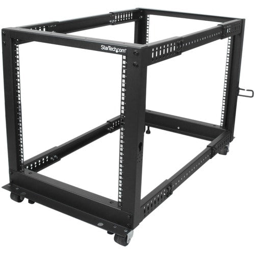StarTech.com 4-Post 12U Mobile Open FraStarTech.com 4POSTRACK12U, 4-Post 12U Mobile Open Frame Server Rack, 19" Network Rack with Casters, Rolling Rack for Computer/AV/Data/IT Equipment - 4-Post 12U open frame server rack for Data/IT equipment