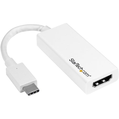 StarTech CDP2HDW, USB C to HDMI Adapter, 4K 30Hz, Monitor Adapter, Cable for Audio/Video Device, Chromebook, MacBook, TV, Projector, iPad Pro, White, 3 Year Warranty