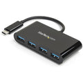 StarTech HB30C4AB, 4 Port USB3.0 Hub, USB-C to USB-A, Black, 2 Year Warranty