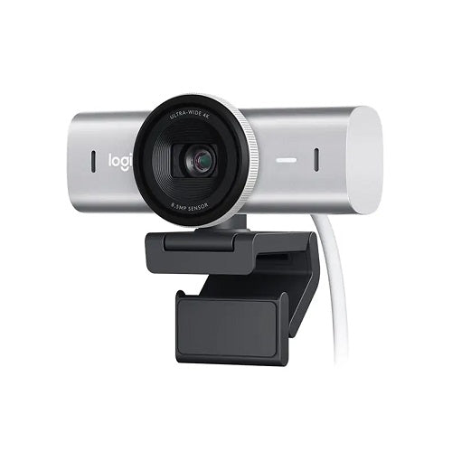 Logitech 960-001561, MX Brio Webcam, 8.5MP, 4K, Built-in-Mic, Noise Reducing, USB-C, Pale Gray, 1 Year Warranty