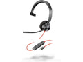 HP/Poly 8X215AA, Blackwire 3310 UC, Wired Mono Headset, USB-C/A, Black, 2 Year Warranty