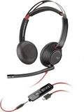 HP/Poly 8X231AA, Blackwire C5220 UC, Wired Stereo Headset, USB-C/A + 3.5mm, Black, 2 Year Warranty (Works with Mobile and PC)