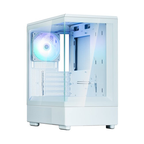 Zalman P10 White, Mini-Tower, Tempered Glass, Drive Bays, 2x Combo (3.5" Or 2.5"), 1x 2.5", Expansion Slot: 5, Motherboard Support: mATX / Mini-ITX, Pre-Installed Fan: 1x 120mm ARGB, 1 Year Warranty