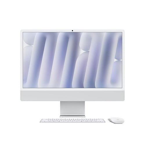 Apple MWUC3X/A, iMac AIO, 24" Retina Screen, Apple M4 (8-core CPU, 8-core GPU), 16GB RAM, 256GB NVMe SSD, Keyboard+Mouse, Wireless AX+Bluetooth, MacOS Sequoia, Silver, 1 Year Warranty