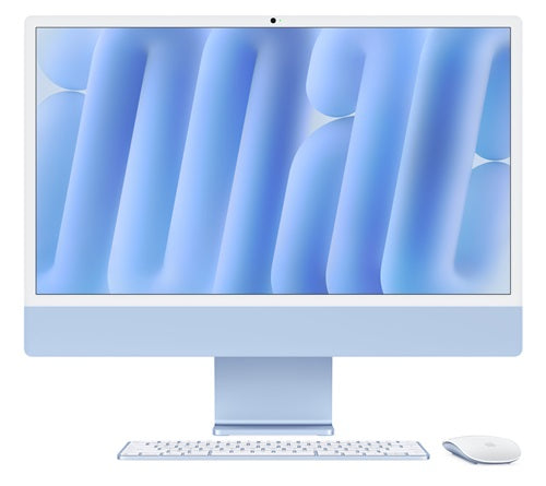 Apple MWV33X/A, iMac AIO, 24" Retina Screen, Apple M4, 16GB RAM, 512GB NVMe SSD, Keyboard+Mouse, Wireless AX+Bluetooth, MacOS, Blue, 1 Year Warranty