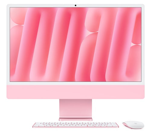 Apple MWV53X/A, iMac AIO, 24" Retina Screen, Apple M4, 16GB RAM, 512GB NVMe SSD, Keyboard+Mouse, Wireless AX+Bluetooth, MacOS, Pink, 1 Year Warranty
