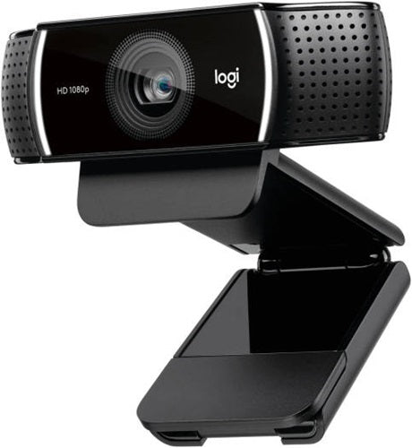 Logitech 960-001089, C922 Pro, Webcam, FHD, 1080P, Built-In Dual-Mic Stereo Sound, Auto-Light Correction, Hyperfast Frame Rate, 78° Diagonal FOV, Autofocus, Black,1 Year Warranty