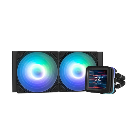 Zalman ALPHA2 DS A24 BLACK, CPU Liquid Cooler with 2.73’’ IPS LCD Screen, 2x120mm ARGB Fan, Socket: Intel LGA 1851/1700/1200/115X, AMD AM5/AM4, 5 Year Warranty
