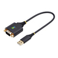 StarTech 1P1FFC-USB-SERIAL, 1ft (30cm) USB to Serial Adapter Cable, COM Retention, USB-A to DB9 RS232, ESD Protection, Windows/MacOS/Linux, 2 Year Warranty