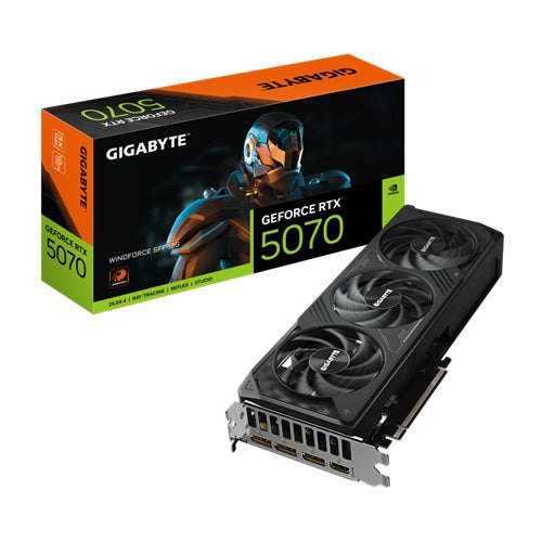*Limit 1 Unit per Customer* Gigabyte GV-N5070WF3-OC-12GD, Nvidia GeForce RTX 5070 WINDFORCE SFF, 12GB GDDR7, Core Clock: 2542MHz, Cuda Core: 6144, 1xHDMI, 3xDP, PSU: 750W, PCIe5.0, 3 Year Warranty