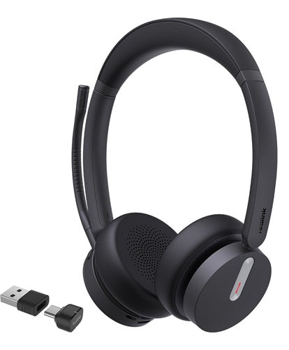 Yealink BH70-D-Teams-C/A, Microsoft Teams Certified Stereo Bluetooth Headset, Dual, USB-C/A, On-Ear Design, 3-Mic Noise Cancellation, Black, 2 Year Warranty