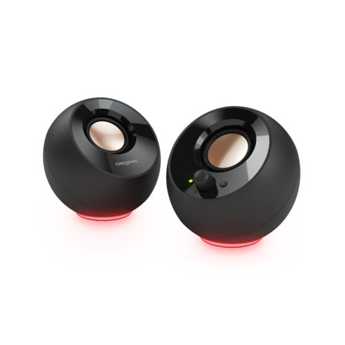 Creative 90064215, Pebble SE 2.0 Speaker, Aux-in, USB-C, Black, 1 Year Warranty