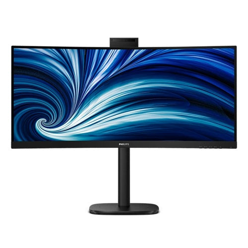 Philips 34B2U3600CH, 34"  UWQHD VA Curved Monitor, 3440x1440, 21:9, 4ms, 120Hz, Adaptive Sync, 1xHDMI, 1xDP, 1xUSB-C (DP Alt Mode), LAN, Speakers, Webcam, VESA, Height Adjustable, Swivel, Tilt, 4 Year Warranty