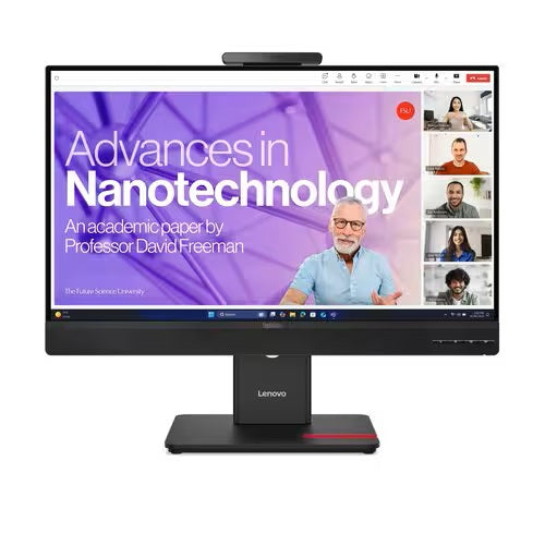 Lenovo 64B6MAR1AU, ThinkVision T24-4V, 23.8" FHD IPS Monitor (IR-Webcam), 1920x1080, 16:9, 4ms, 1xHDMI, 1xDP, 1xVGA, 1xUSB-C, Speaker, USB, VESA, Height Adjustable, Swivel, Pivot, Tilt, 3 Year Warranty