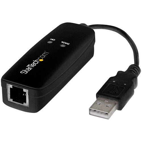 StarTech USB56KEMH2, USB 2.0 Fax Modem 56K External Hardware Dial Up V.92 Modem/ Dongle/Adapter, Computer/Laptop Fax Modem, USB to Telephone Jack, USB Data Modem - Network Fax/CMR/POS, TAA, 2 Year Warranty