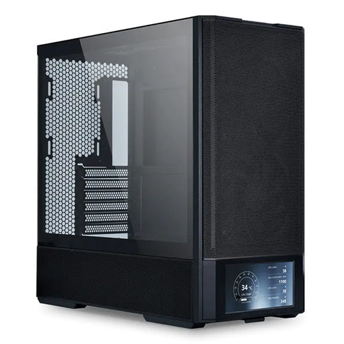 Lian Li, LANCOOL 207 Digital, Mid Tower, ATX, Tempered Glass, Drive Bays: 2x 3.5″ or 2.5″ SSD, Expansion Slot: 7, Fan: 2x140mm ARGB, 2x120mm PWM Fans, Motherboard Support:  ATX ( Width Max 244mm ) / Micro-ATX/Mini-ITX, Black, 1 Year Warranty