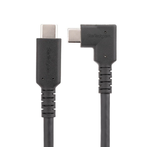 Startech RUSB315CC2MBR, 6ft (2m) Rugged Right Angle USB-C Cable USB 3.2 Gen 1 (5 Gbps) Full-Featured USB C to C Data transfer Cable 4K 60Hz DP Alt Mode 100W Power Delivery, 90 Degree USB Type-C Cable, 2 Year Warranty