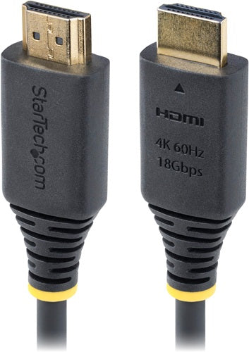 StarTech HDMI2CABLE-4K60-150C, 1.5m Premium Certified High Speed HDMI Cable, 4K 60Hz/1440p 144Hz, 18Gbps, UHD HDMI 2.0 Cord, TPE Jacket, 2 Year Warranty