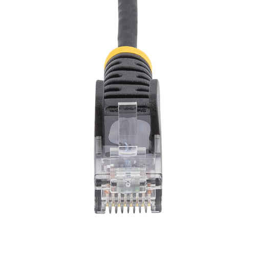 StarTech.com 1m Black Slim CAT6 Cable, 10 Pack, Snagless, 100W PoE, UTP, LSZH, 28AWG Pure Bare Copper Wire, Slim RJ45 Network Patch Cord w/Strain Reliefs, Individually Tested