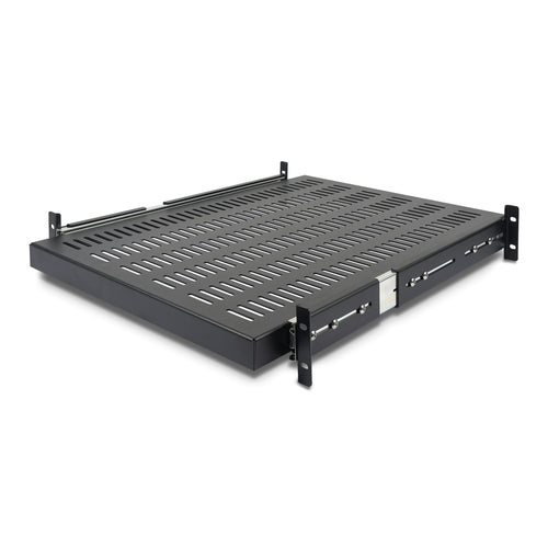 StarTech.com 2U Sliding Server Rack Mount Shelf - 20 to 30in Adjustable Mounting Depth - Vented - 50lb - Heavy Duty Universal 19” Rack Shelf for Equipment Rack - 24in Deep
