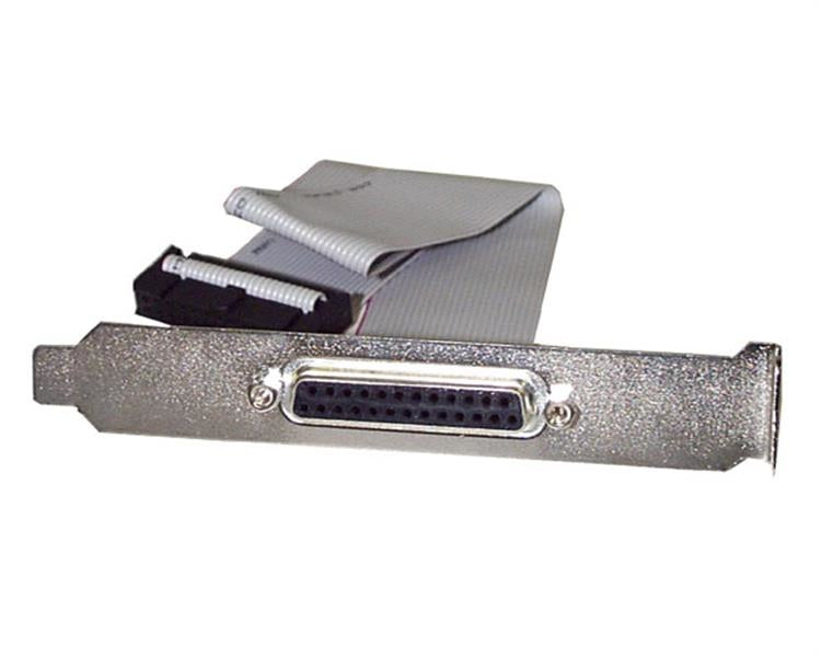 StarTech PLATE25F16, 16in DB25 Parallel Female to IDC 26 Pin Header Slot Plate - Add an extra parallel port to the back of your PC from your motherboard