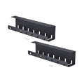 StarTech.com 2-Pack Under Desk Cable Management Tray, 42" Long (21" Per Tray), Metal Slotted Style Cable Organizer, Screw-On Install, Power Bar Holder, Black, TAA