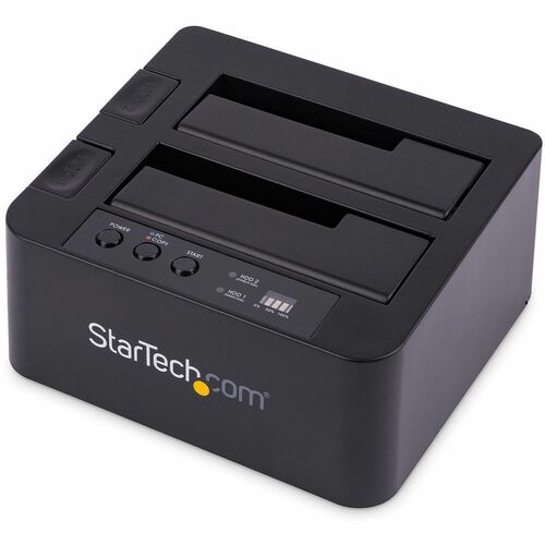StarTech SDOCK2U33RE, Standalone Hard Drive Duplicator Dock, External Dual Bay HDD/SSD Cloner/Copier, USB 3.0 / eSATA, SATA Disk Cloning Copier; USB 3.2 Gen1 5Gbps, Top-Loading Cloner with Eject Buttons, 2 Year Warranty