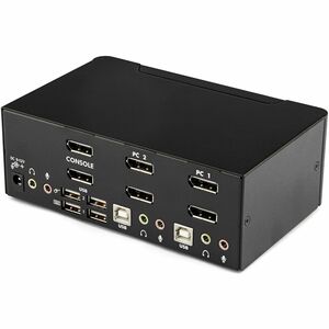 Startech SV231DPDDUA2, 2-Port DisplayPort Dual-Monitor 4K KVM Switch, 6xDP, 4xUSB2.0, 2xUSB-B, 2x3.5mm Mini-Jack, 2 Year Warranty