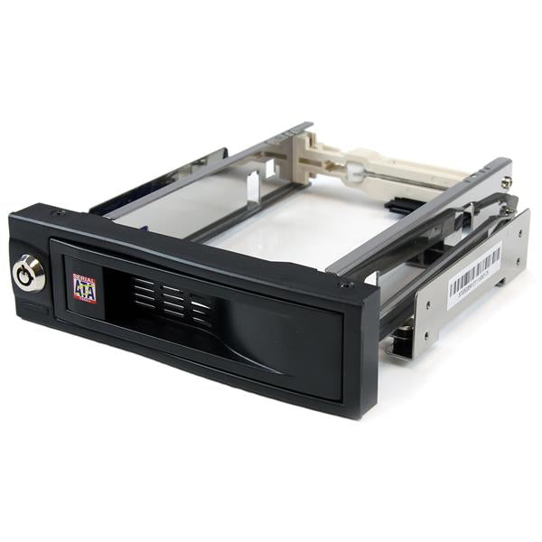 StarTech HSB100SATBK, 5.25in Trayless Hot Swap Mobile Rack for 3.5in Hard Drive - Internal SATA Backplane Enclosure, 2 Years