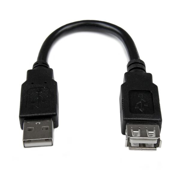 StarTech USBEXTAA6IN, 6in USB 2.0 Extension Adapter Cable A to A - M/F - 6 inch USB A to A Extension Cable - 6in USB 2.0 Extension cord, 1 Year