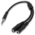 Startech MUY1MFFS, Slim Stereo Splitter Cable 3.5mm Male to 2x 3.5mm Female, 1 Year Warranty