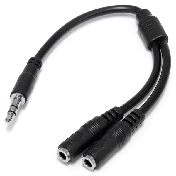 Startech MUY1MFFS, Slim Stereo Splitter Cable 3.5mm Male to 2x 3.5mm Female, 1 Year Warranty
