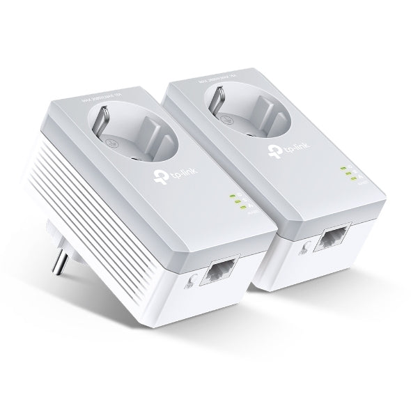 TP-Link TL-PA4010P KIT AV600 Powerline Adapter with AC Pass Through Starter Kit 600Mbps HomePlug AV 1x100Mbps LAN Power Socket 300m ~TL-PA4016P KIT, 3 Years