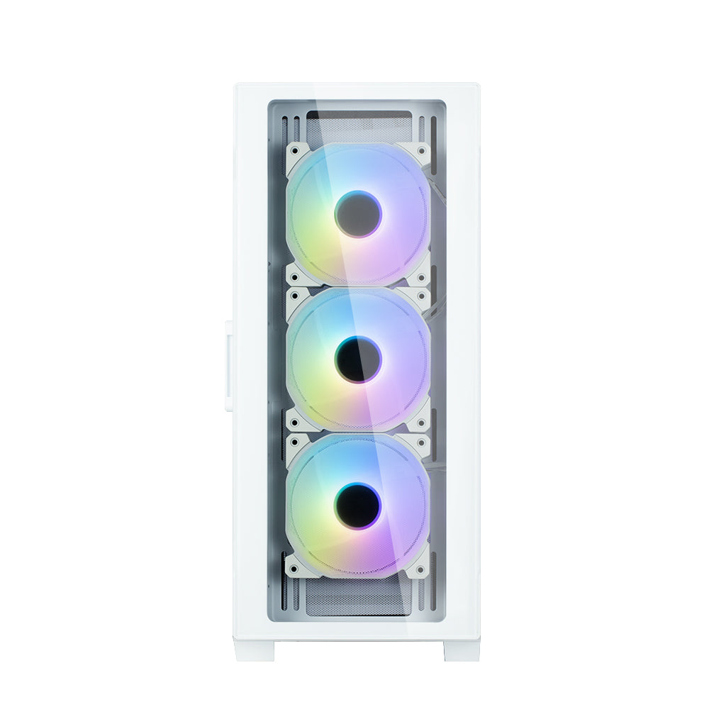 Zalman I3 NEO TG WHITE, Mid-Tower, Tempered Glass, Drive Bays: 2x3.5"/2.5", 3x2.5", Expansion Slot: 7, Motherboard Support: ATX/mATX/Mini-ITX, Pre-Installed Fan: 4x120mm, ARGB, White, 1 Year Warranty