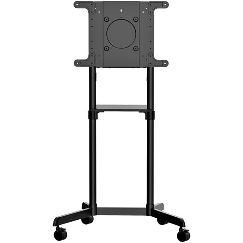StarTech MBLTVSTNDEC, Mobile TV Cart, Portable Rolling TV Stand, 37-70 inch VESA Display Mount (154lb/70kg), Shelf & Storage, Rotate/Tilt Display - 69.85 kg Capacity - 4 Casters - Steel, Polyurethane - 702 mm Length x 920 mm Width x 1600 mm Height