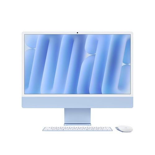 Apple MWUF3X/A, iMac AIO, 24" Retina Screen, Apple M4 (8-core CPU, 8-core GPU), 16GB RAM, 256GB NVMe SSD, Keyboard+Mouse, Wireless AX+Bluetooth, MacOS Sequoia, Blue, 1 Year Warranty