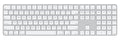 Apple MXK73ZA/A, Magic Keyboard with Touch ID and Numeric Keypad for Mac models with Apple silicon, Wireless, US English, White Keys, 1 Year Warranty