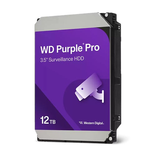 *Limit Apply..Contact your AM*  Western Digital WD122PURP, Purple Pro Surveillance HDD, 12TB, 3.5", SATA3, 7200RPM, 512MB Cache, 64xCamera Support, 32 AI Streams, 2.5Mh MTBF, 5 Year Warranty