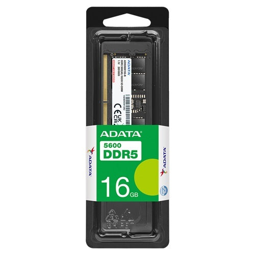 *Price Valid For SOH Only* Adata AD5S560016G-S, DDR5 SODIMM, 16GB(1x16GB), 5600MHz, CL46, 1.1V, Limited Lifetime Warranty