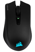 Corsair CH-9311011-AP, Harpoon RGB Wireless Gaming Mouse, Slip Stream Technology, Right-handed, 10, 000 DPI, PMW3325 Optical Sensor, 6 Programmable Buttons, Tri-mode (2.4GHz SLIPSTREAM/BT/Wired USB-C), Up to 60Hrs Battery Life, Black, 2 Year Warranty