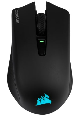 Corsair CH-9311011-AP, Harpoon RGB Wireless Gaming Mouse, Slip Stream Technology, Right-handed, 10, 000 DPI, PMW3325 Optical Sensor, 6 Programmable Buttons, Tri-mode (2.4GHz SLIPSTREAM/BT/Wired USB-C), Up to 60Hrs Battery Life, Black, 2 Year Warranty