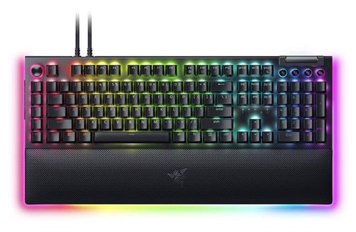 Razer BlackWidow V4 Pro RGB Mechanical Gaming Keyboard, Razer Clicky Green Switch, 100% Full-size Layout, Doubleshot ABS KeyCaps, Razer Chroma RGB, Razer Command Dial, Detachable USB-A To USB-C Braided Cable Connectivity, 2 Year Warranty