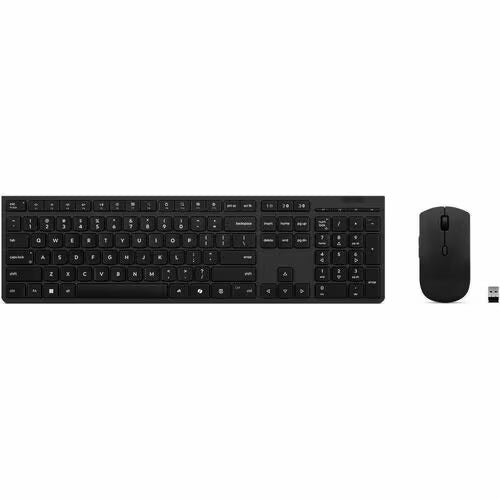 Lenovo 4X31R64316, Wireless Professional Rechargeable Combo Keyboard and Mouse (upgraded with Copilot), 3 Year Warranty