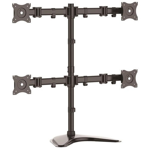 Startech ARMBARQUAD, Quad Monitor Stand, < 25", Articulating, VESA, Black, 5 Year Warranty