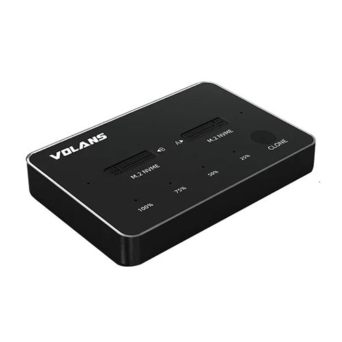 Volans VL-UCM2DS-S, Aluminium 2-Bay USB-C (Gen 2) M.2 NVMe PCI-E SSD Docking Station with Clone, 1 Year Warranty