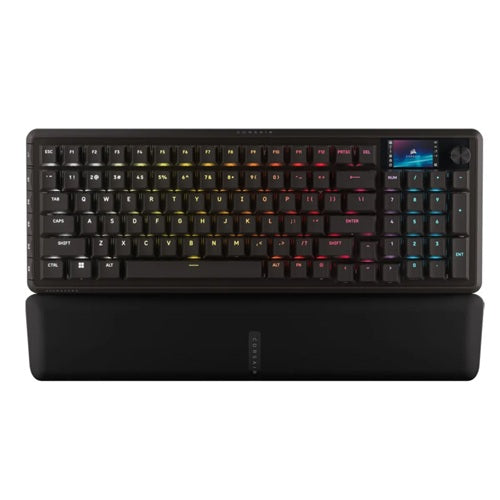 Corsair CH-91E911G-NA, VANGUARD PRO 96 Hall Effect RGB Mechanical Keyboard, Corsair MGX Hyperdrive Magnetic Hot-swappable Switches, 96% Compact Full Size Layout, Wired USB-C Connectivity, 8000Hz Polling Rate, LCD Screen, Multi-function Rotary Dial